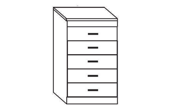 5 Drawer Base Unit