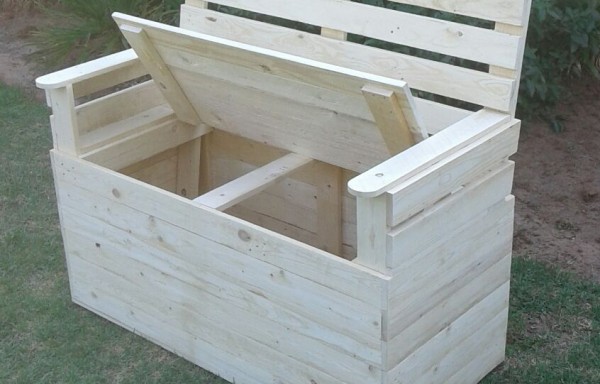 Pallet 2 Seater Bench Storage Space