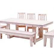 New Yorker Table with 4 Eton Chairs and 1800 Bench and 1200 Bench